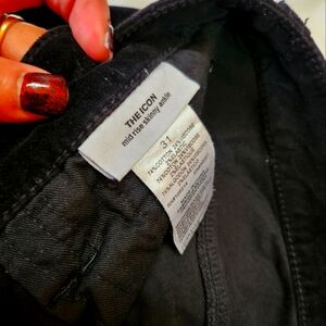 Womens icon skinny black velvet  jeans size 31
